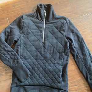 Lululemon Quilted Quarter Zip, BLK, Size 4